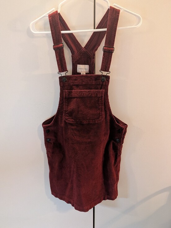 American Eagle Outfitters Dresses & Skirts - American Eagle Small Corduroy Overall Skirt in Deep Burgundy